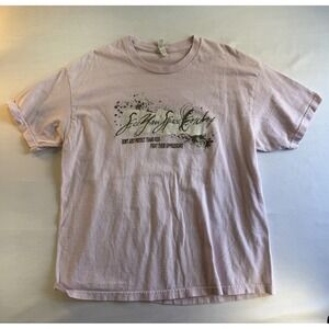 American Apparel 1301 Graphic Print Tee Lavender Unisex XL Crew Neck Cotton XL